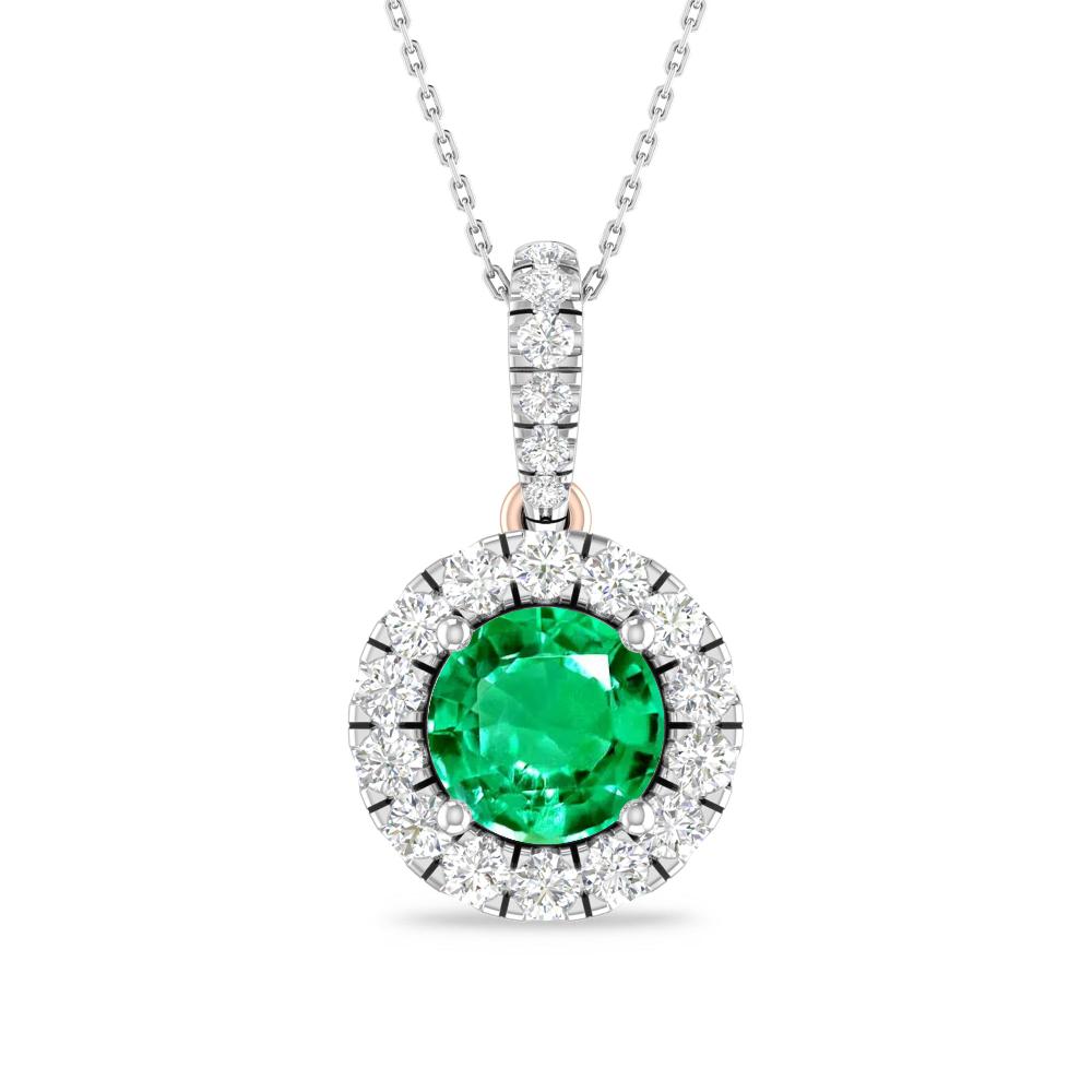 White Gold/Rose Gold - Emerald