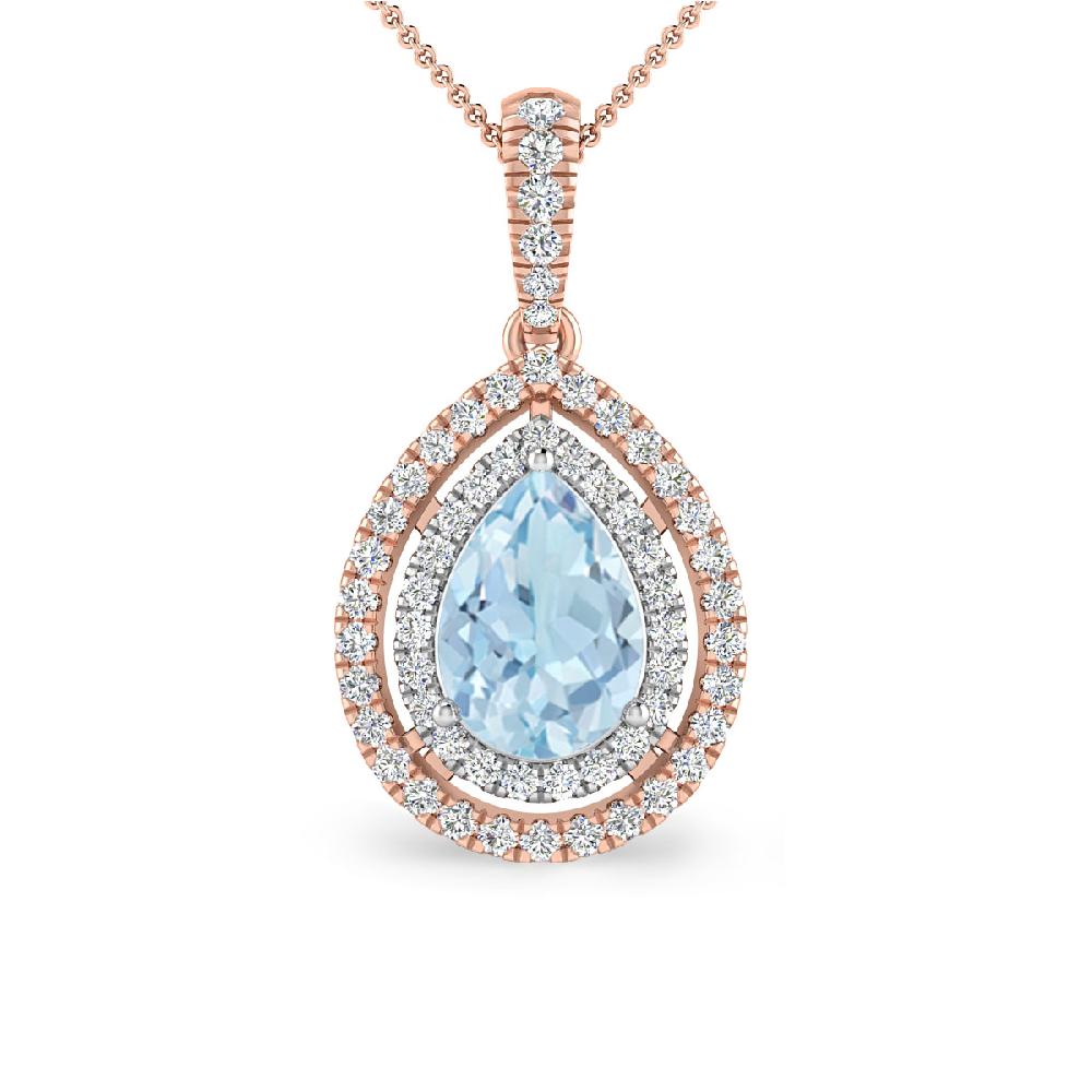 Rose Gold - Aquamarine