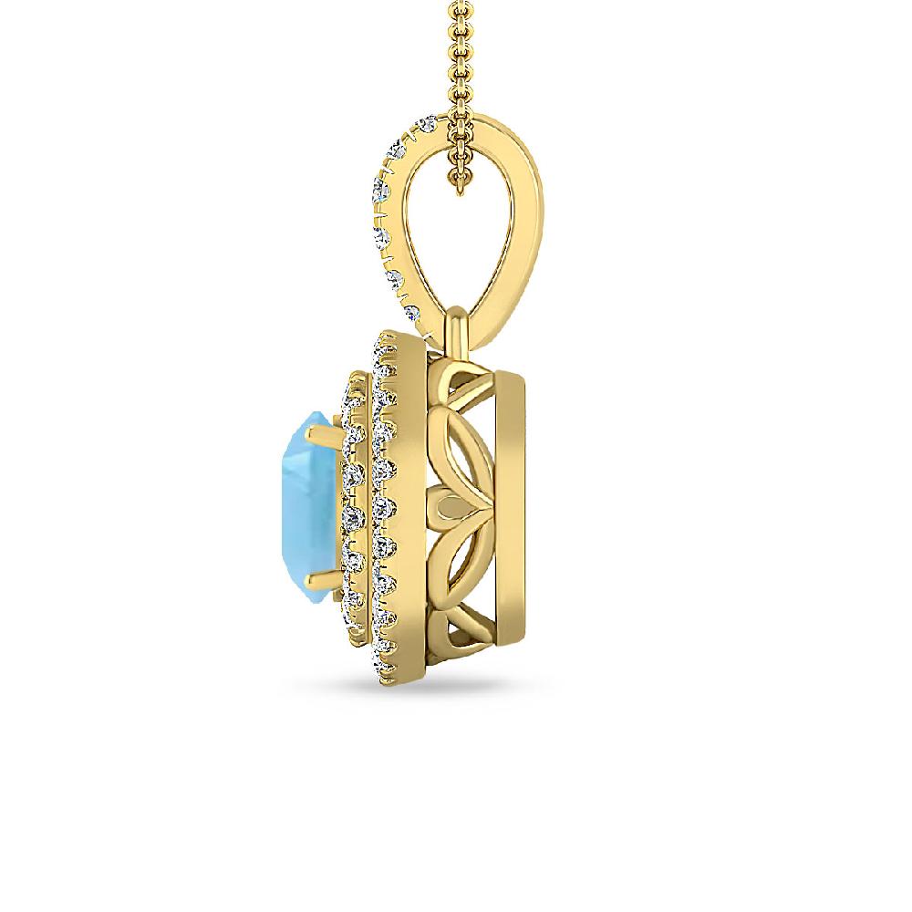 Yellow Gold - Blue Topaz
