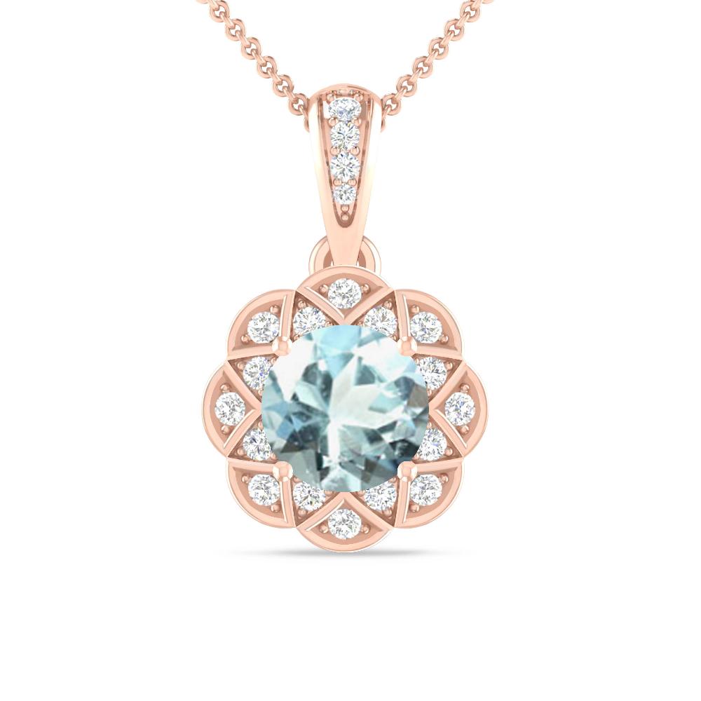 Rose Gold - Aquamarine