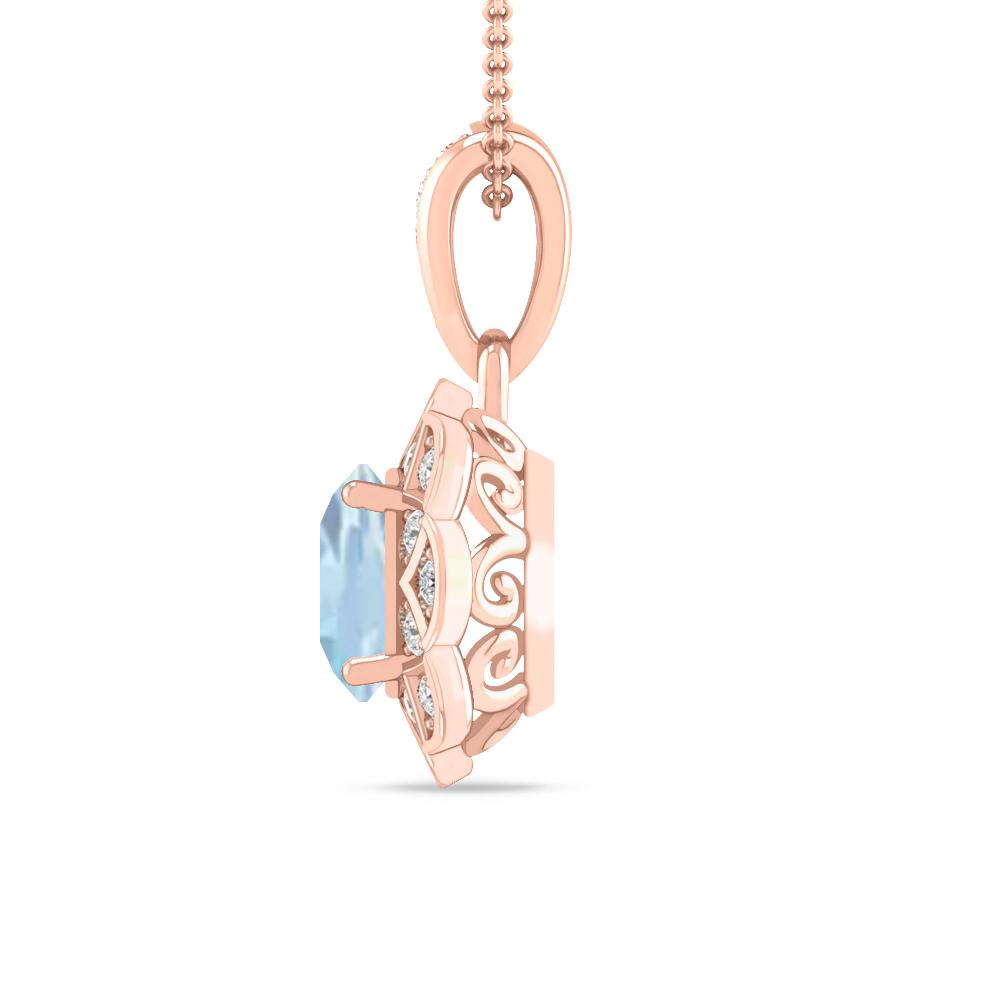 Rose Gold - Aquamarine