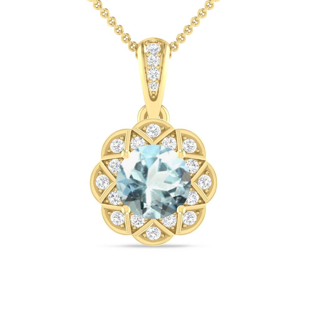 Yellow Gold - Aquamarine