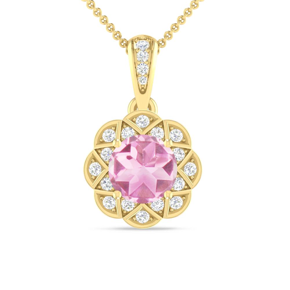 Yellow Gold - Pink Tourmaline