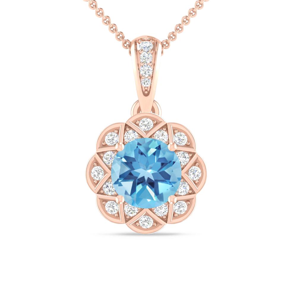 Rose Gold - Blue Topaz