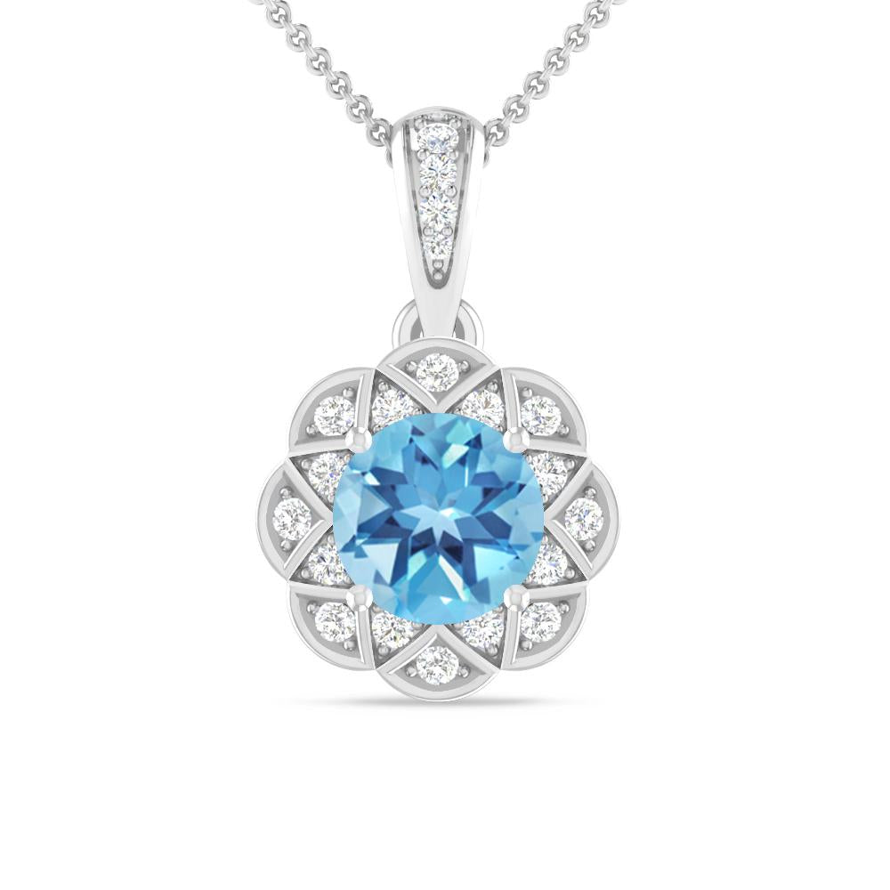 White Gold - Blue Topaz