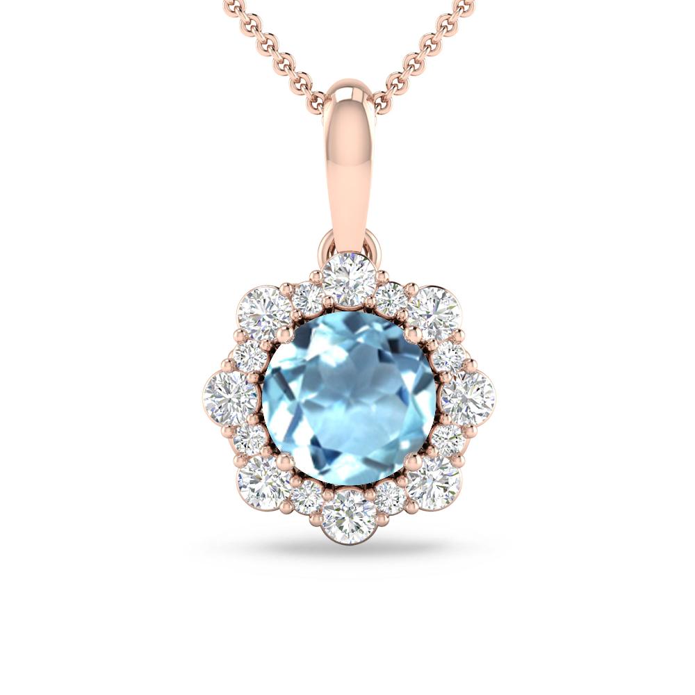 Rose Gold - Aquamarine