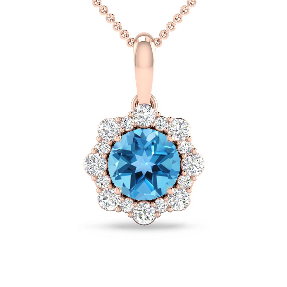 Rose Gold - Blue Topaz