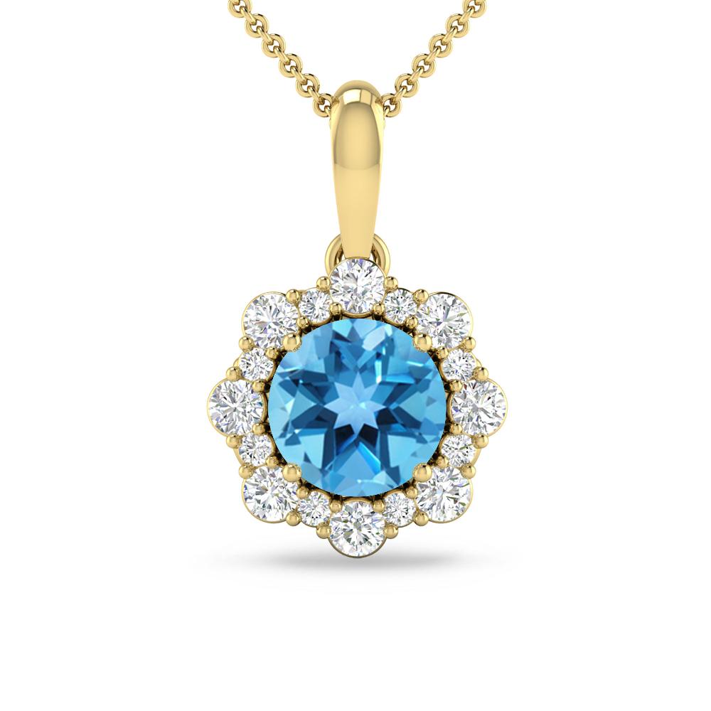 Yellow Gold - Blue Topaz