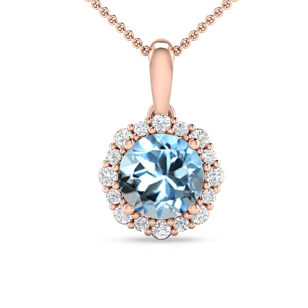 Rose Gold - Aquamarine