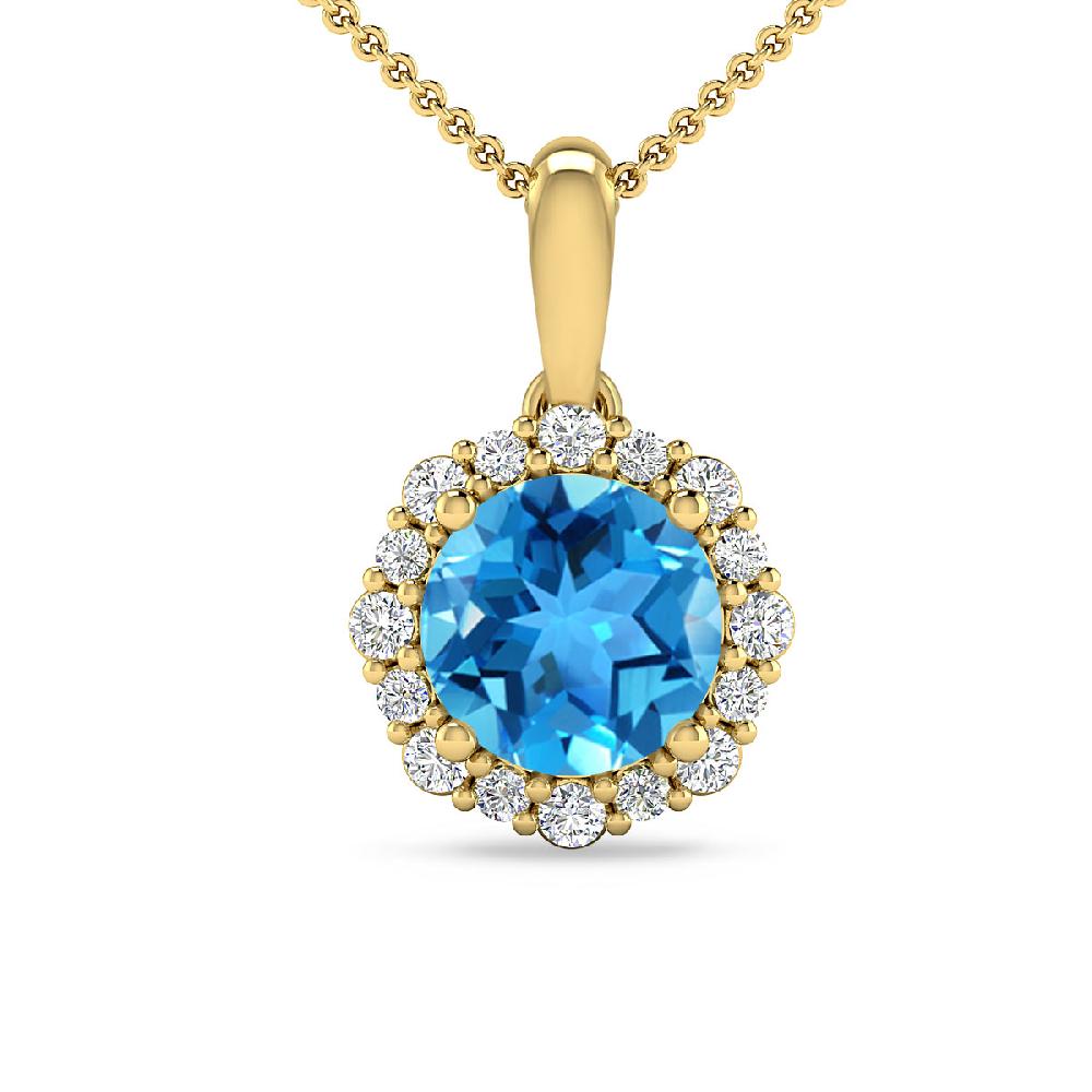 Yellow Gold - Blue Topaz