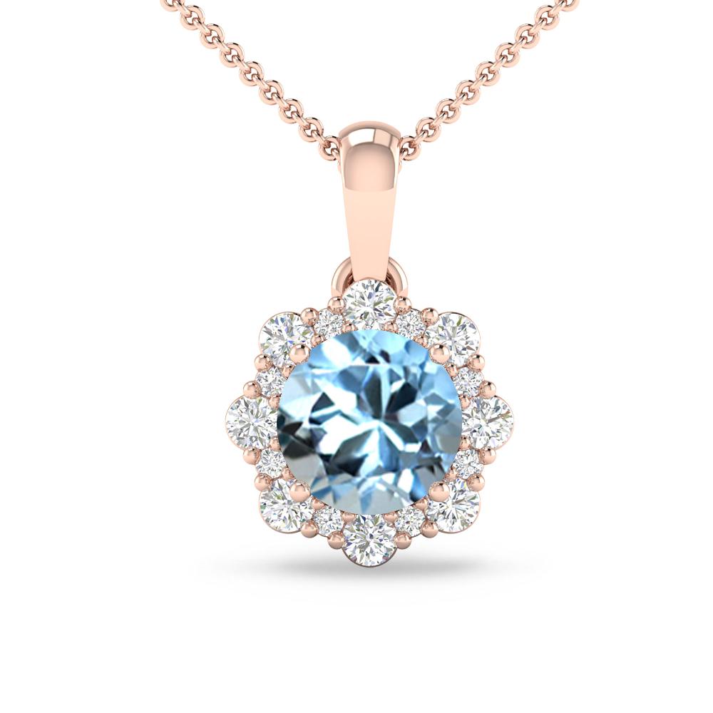 Rose Gold - Aquamarine