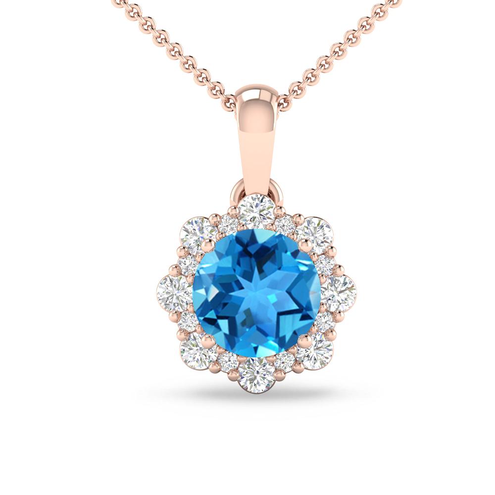 Rose Gold - Blue Topaz