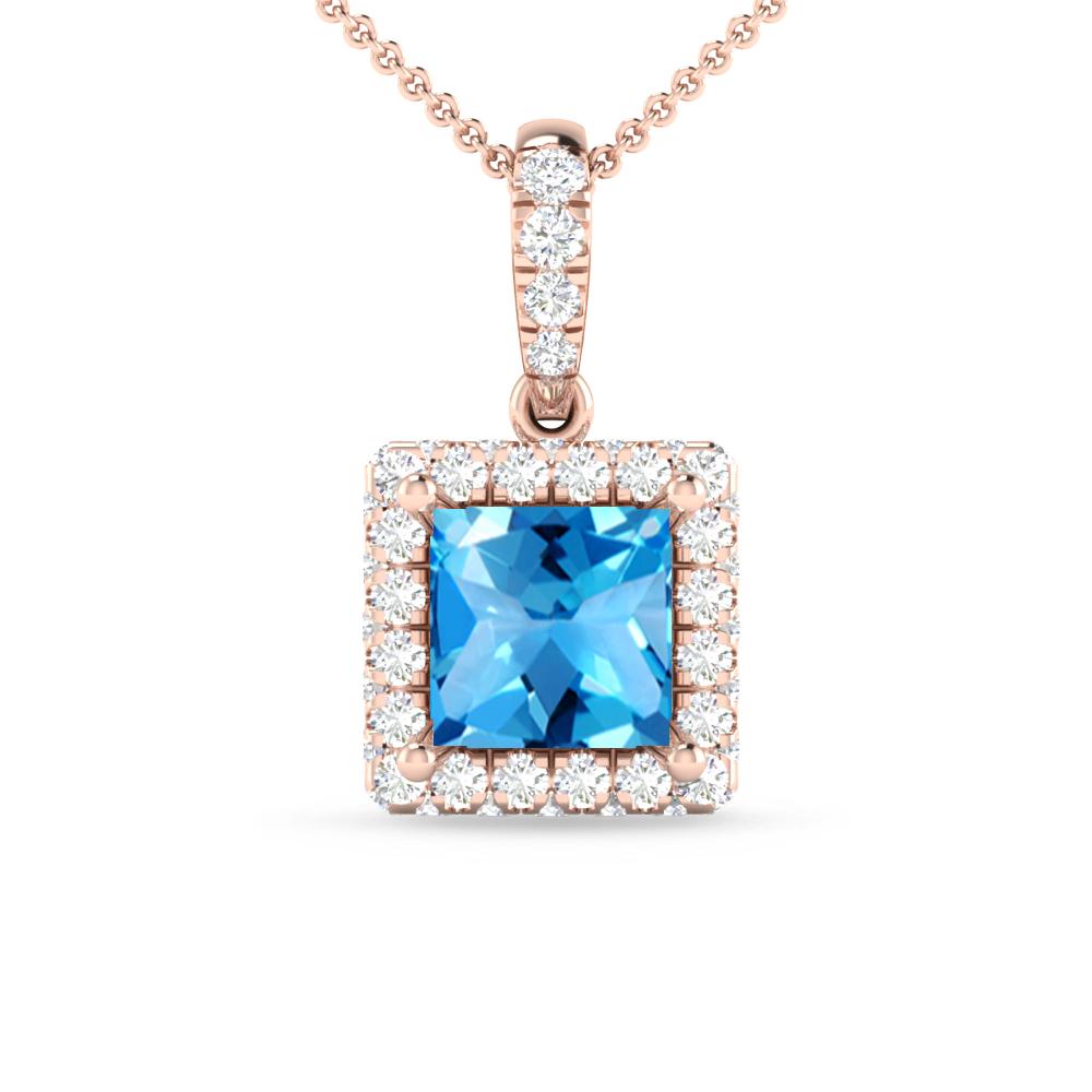 Rose Gold - Blue Topaz