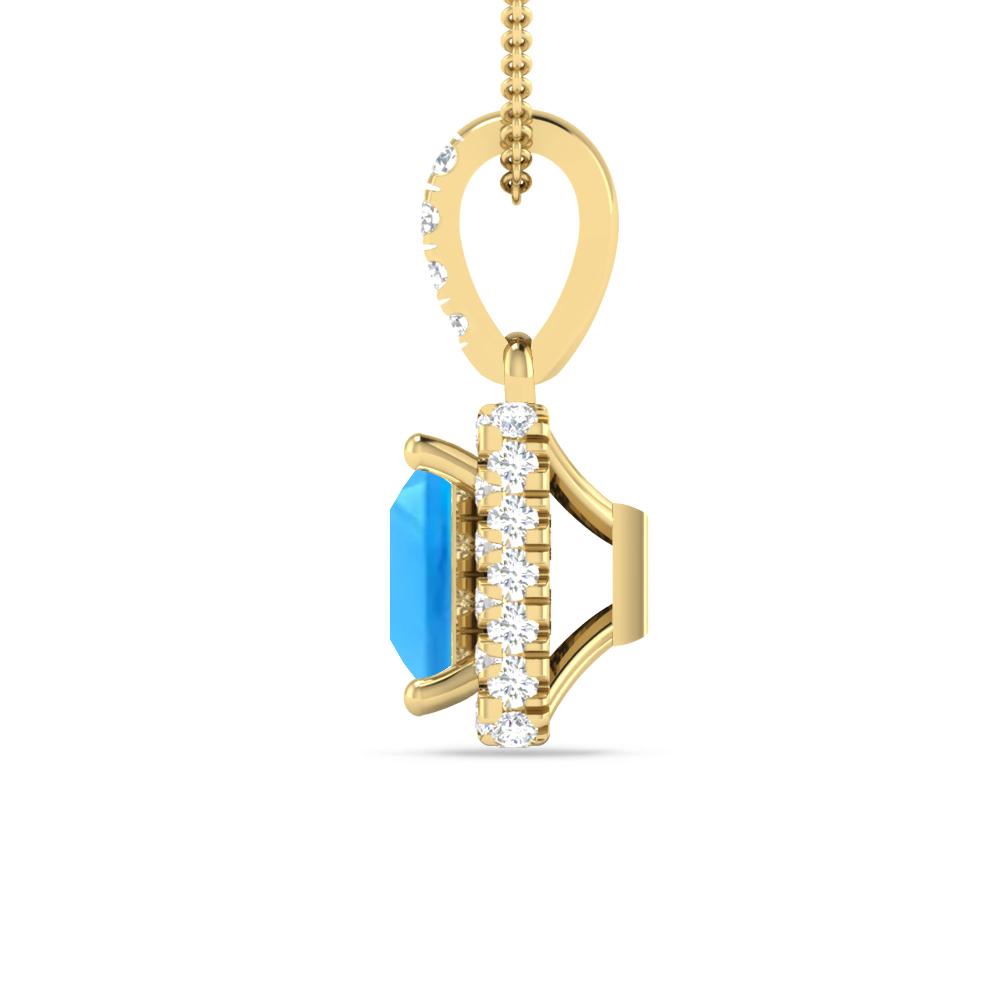 Yellow Gold - Blue Topaz