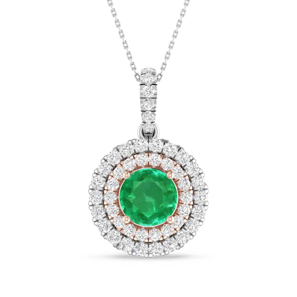 White Gold/Rose Gold - Emerald