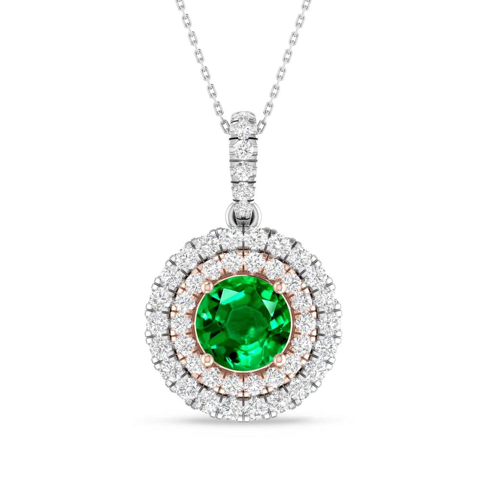 White Gold/Rose Gold - Emerald