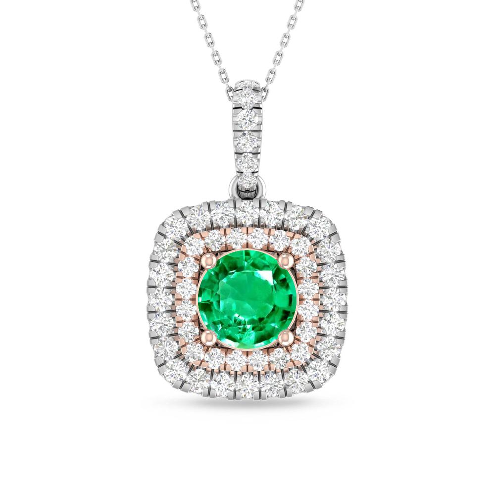 White Gold/Rose Gold - Emerald
