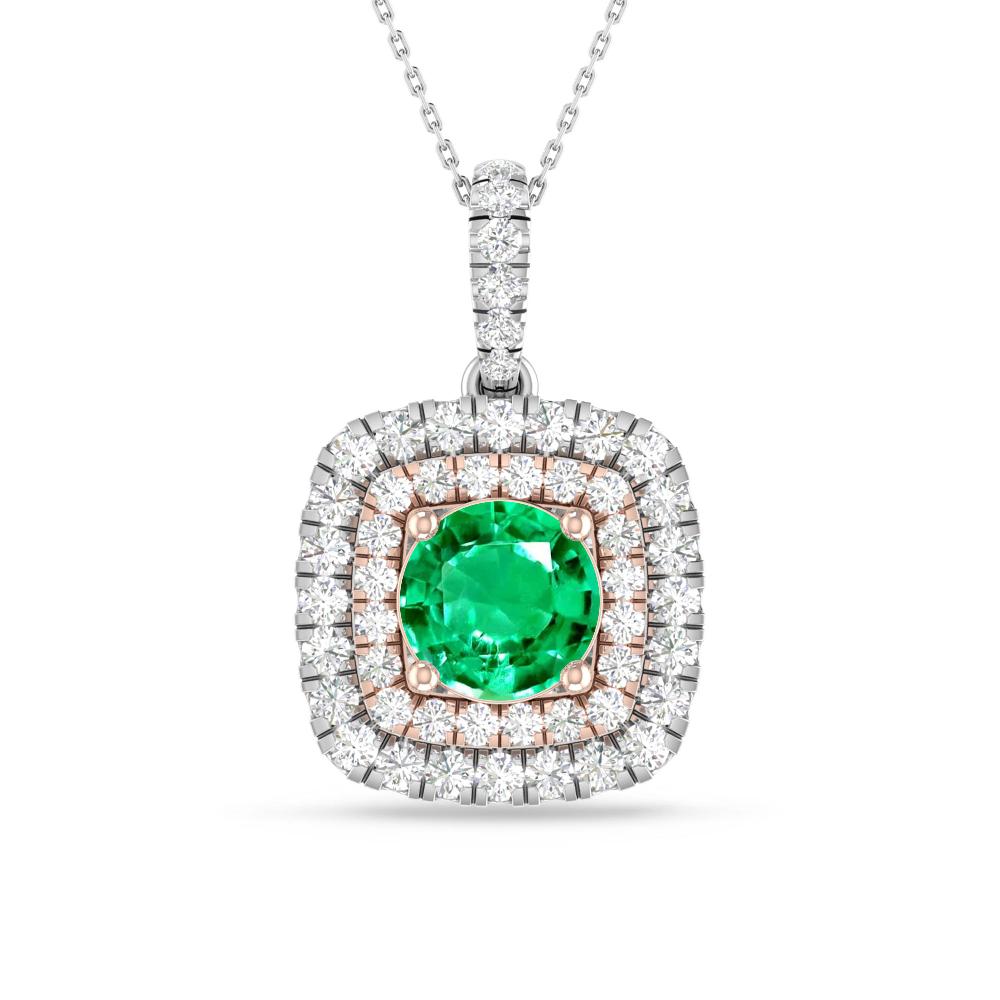White Gold/Rose Gold - Emerald