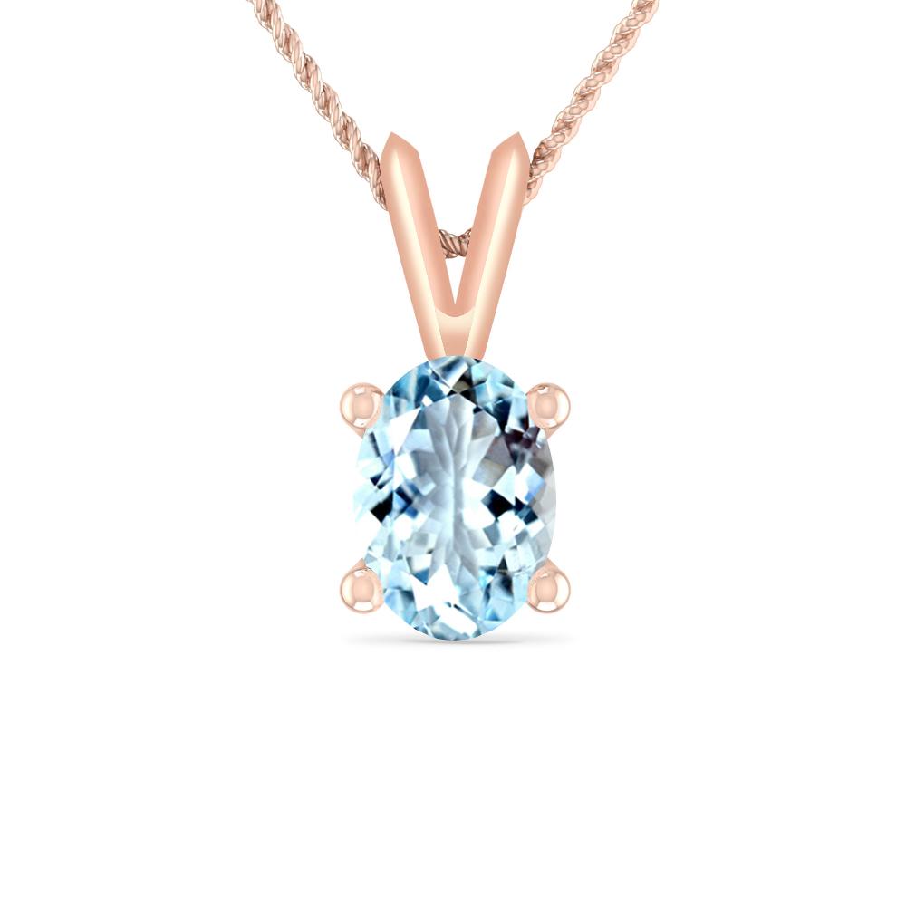 Rose Gold - Aquamarine