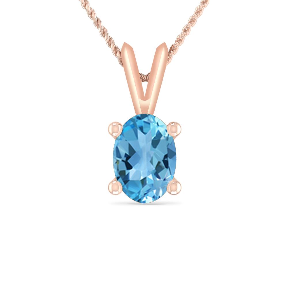 Rose Gold - Blue Topaz
