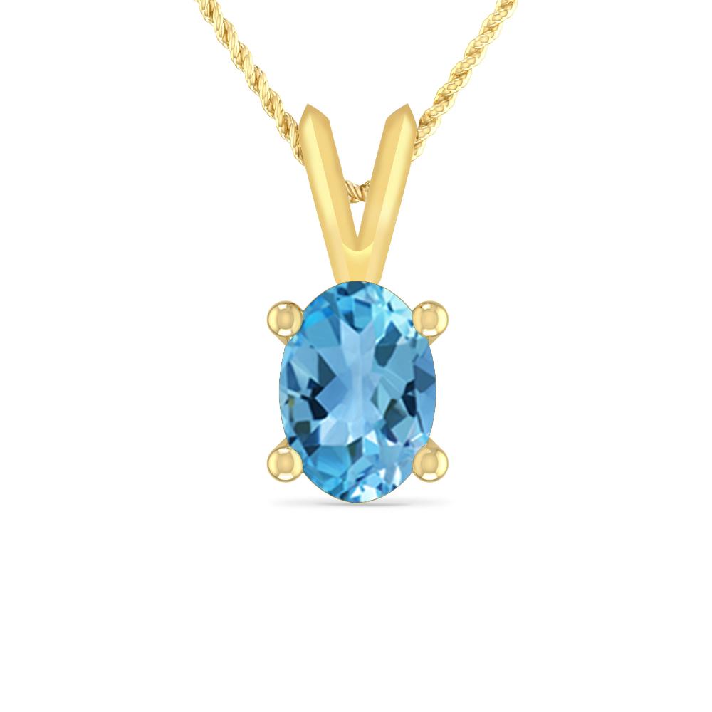 Yellow Gold - Blue Topaz