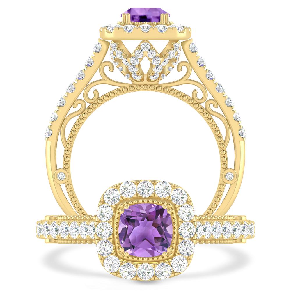 Yellow Gold - Amethyst