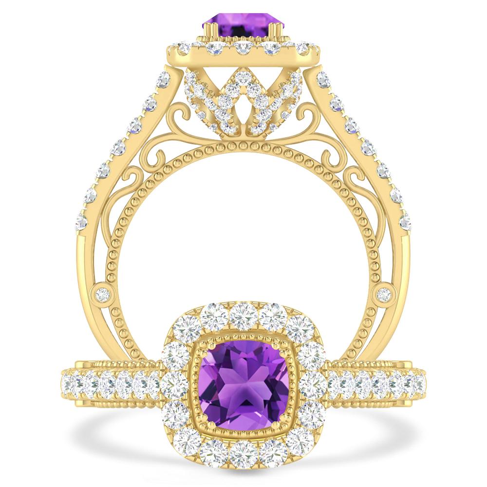 Yellow Gold - Amethyst