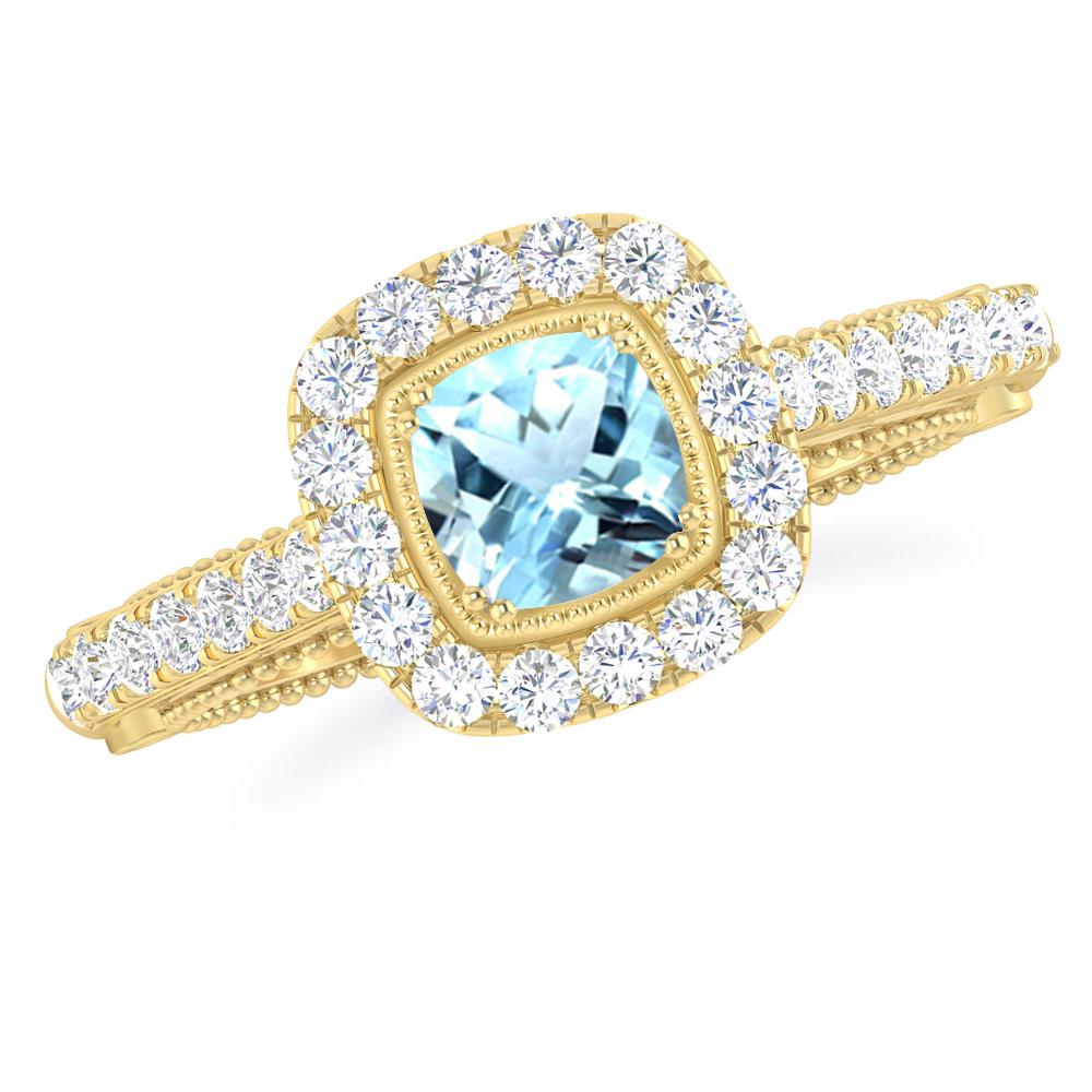Yellow Gold - Aquamarine