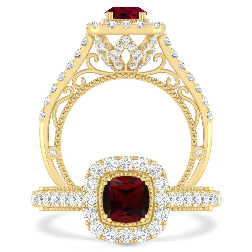Yellow Gold - Garnet