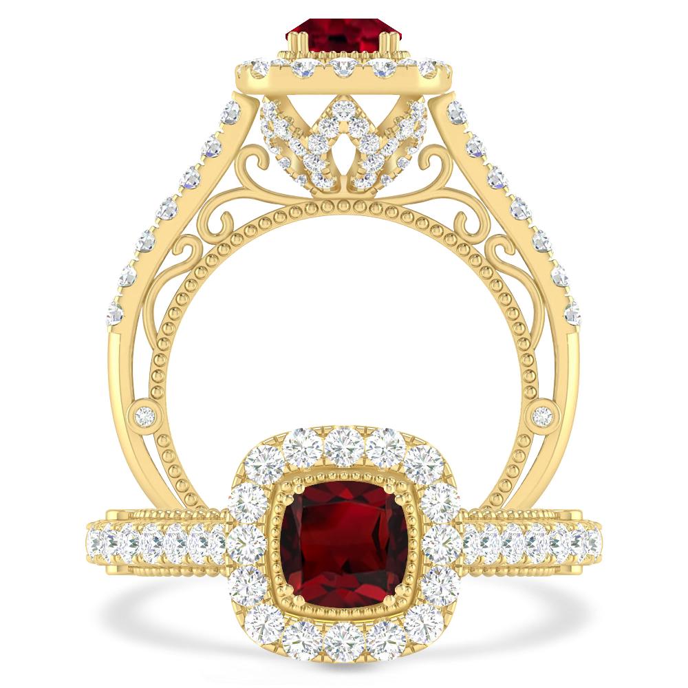 Yellow Gold - Garnet