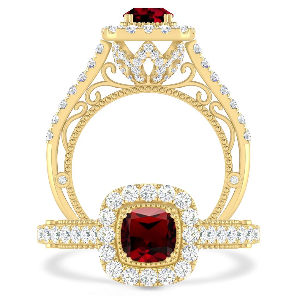 Yellow Gold - Garnet