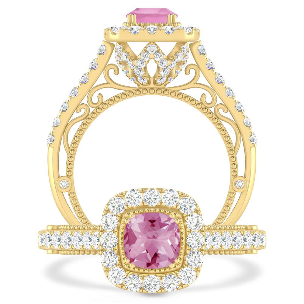 Yellow Gold - Pink Tourmaline