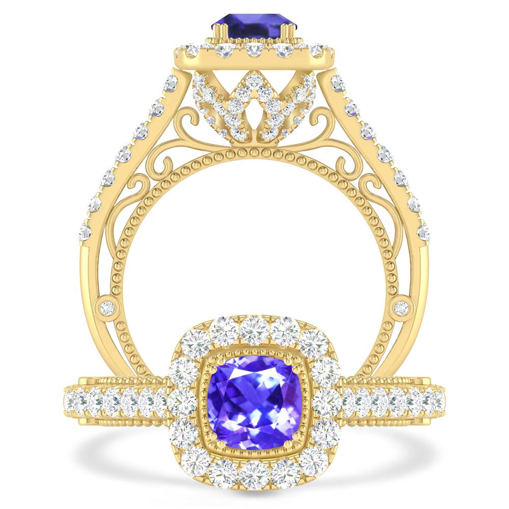 Yellow Gold - Tanzanite