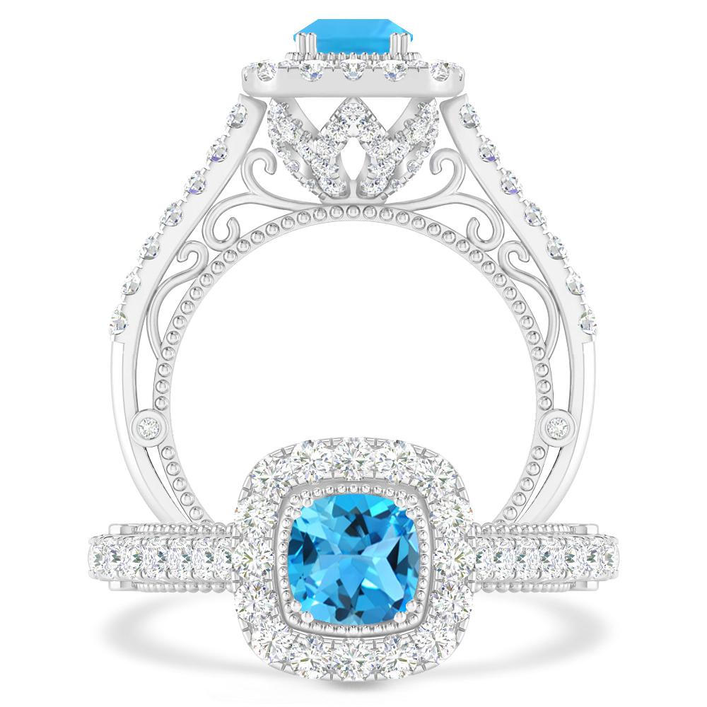 White Gold - Blue Topaz