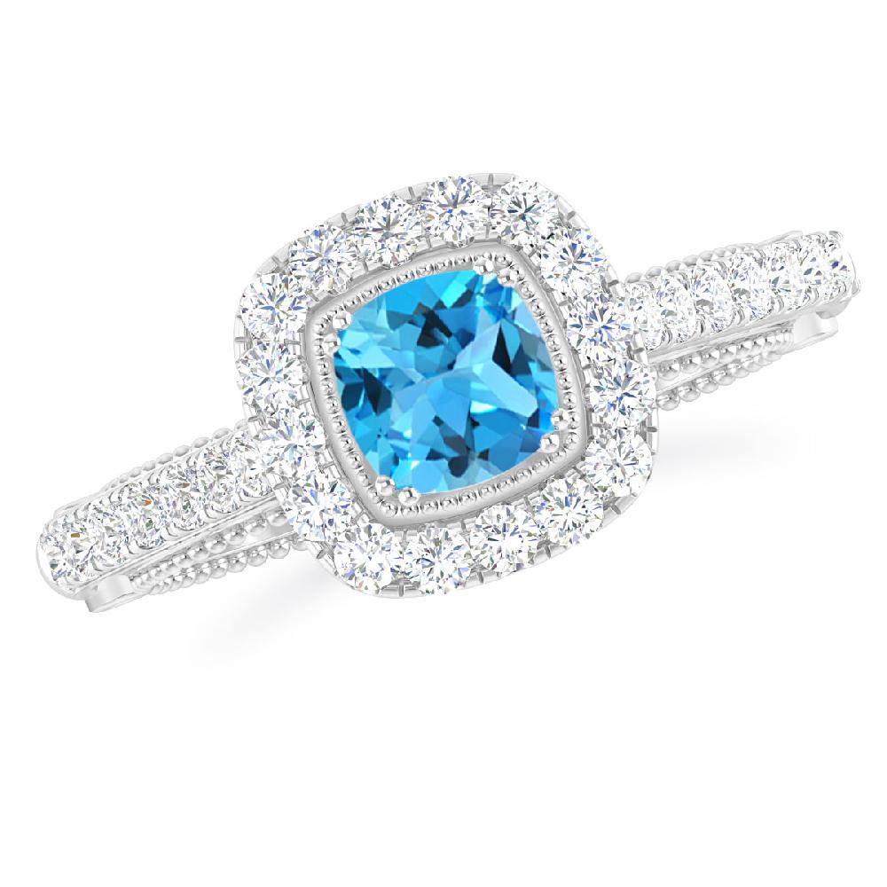 White Gold - Blue Topaz