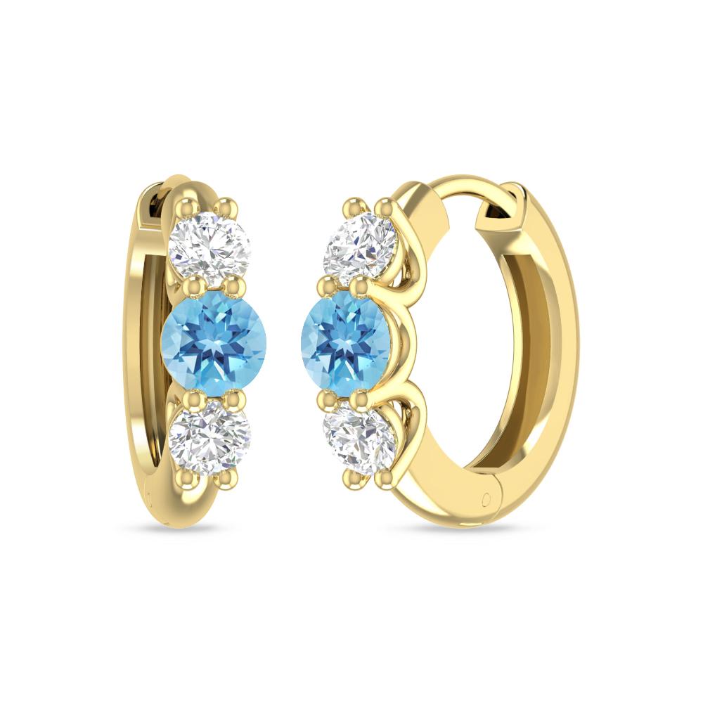 Yellow Gold - Blue Topaz