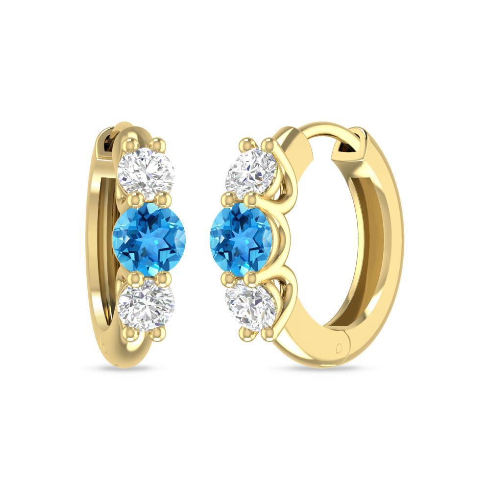 Yellow Gold - Blue Topaz