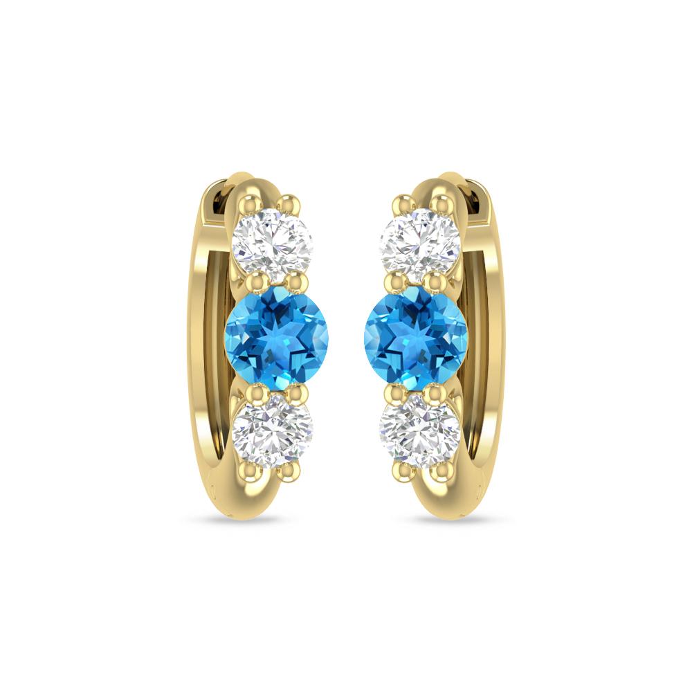 Yellow Gold - Blue Topaz