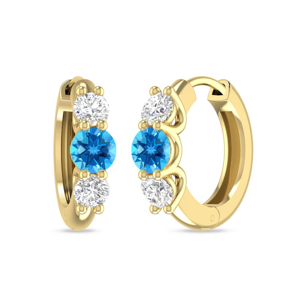 Yellow Gold - Blue Topaz