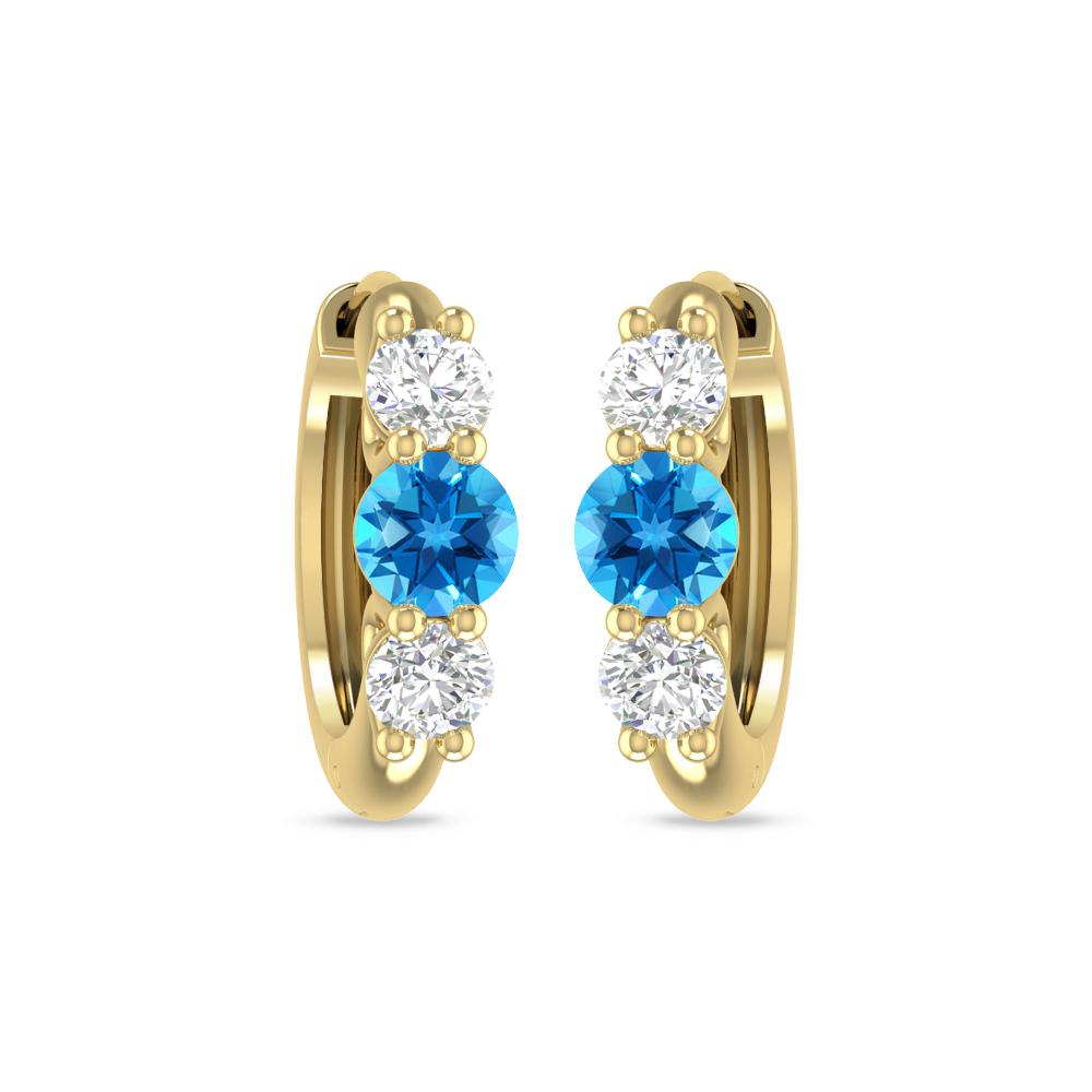 Yellow Gold - Blue Topaz