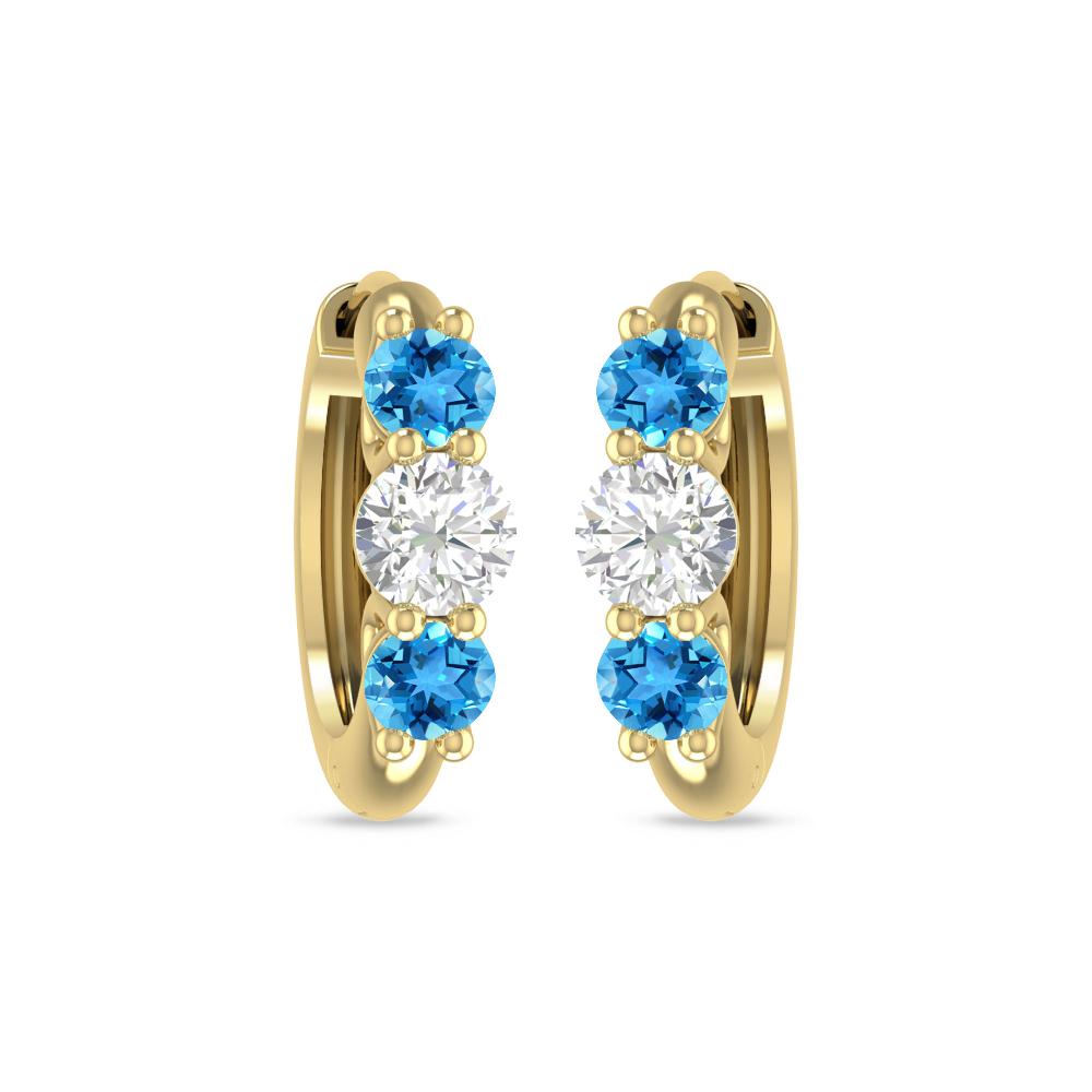 Yellow Gold - Blue Topaz