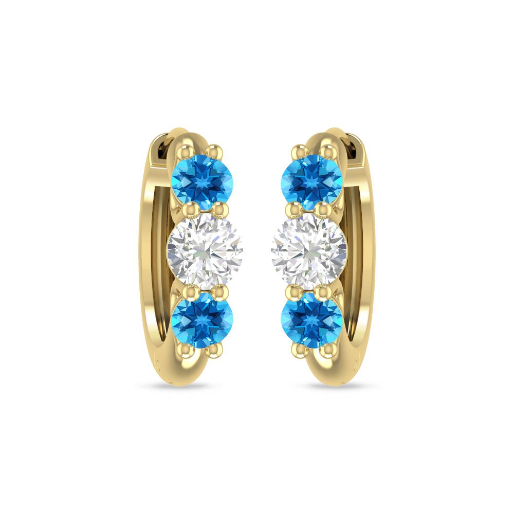 Yellow Gold - Blue Topaz