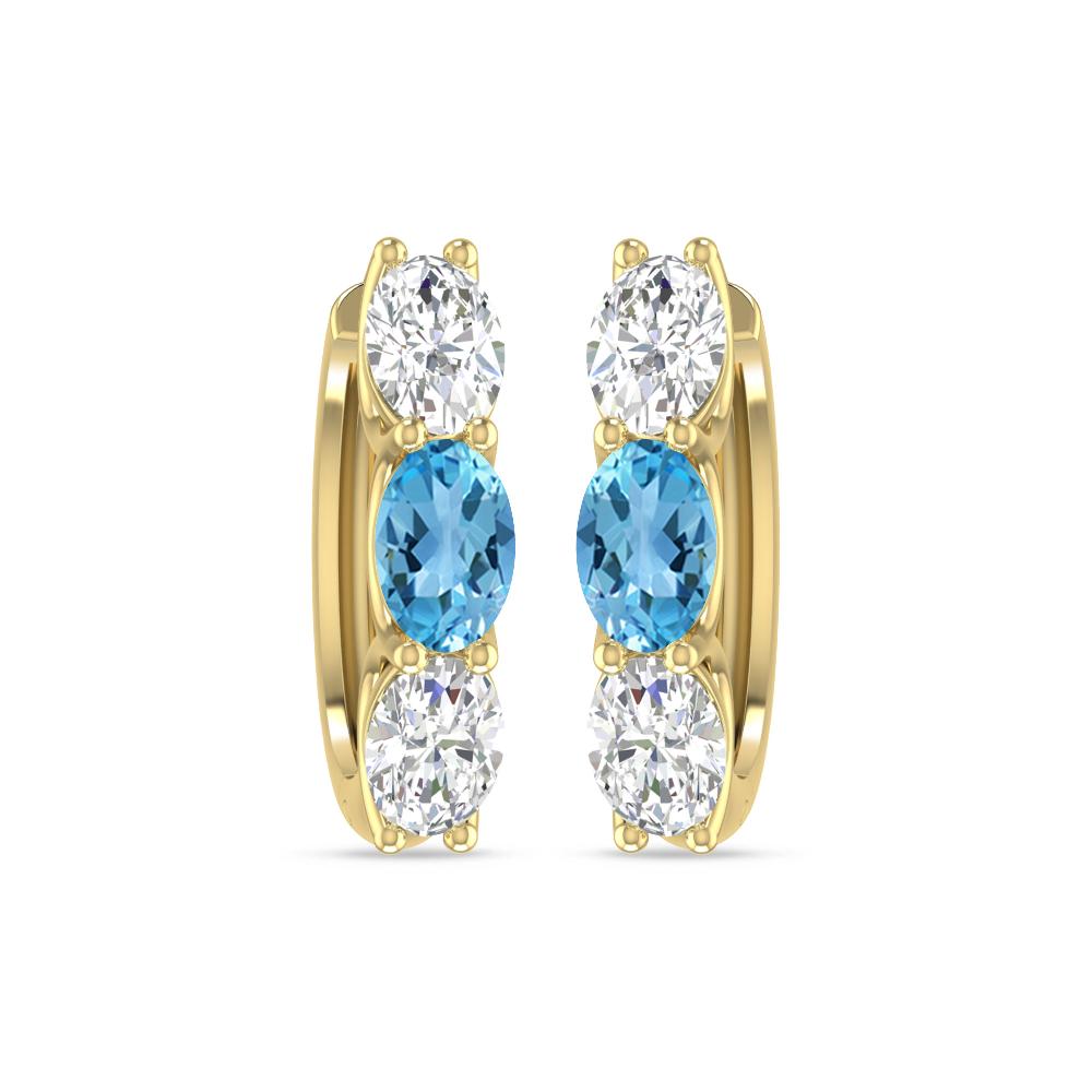 Yellow Gold - Blue Topaz