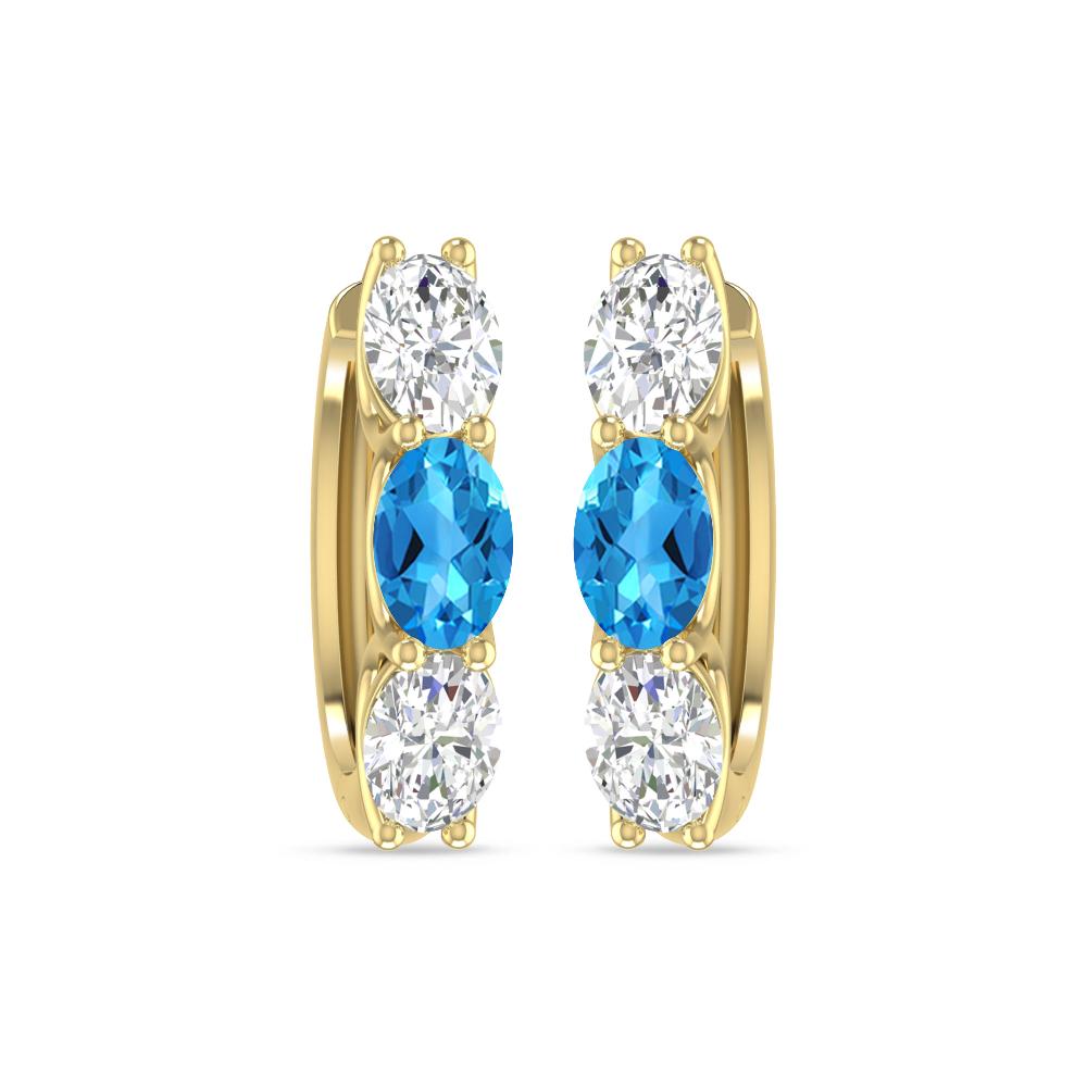 Yellow Gold - Blue Topaz