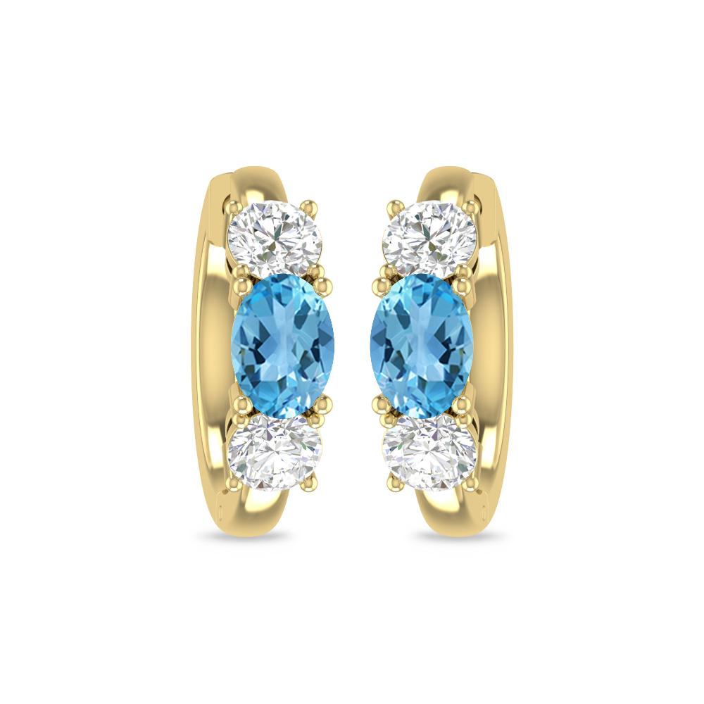 Yellow Gold - Blue Topaz