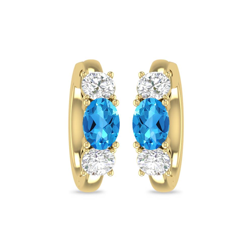 Yellow Gold - Blue Topaz