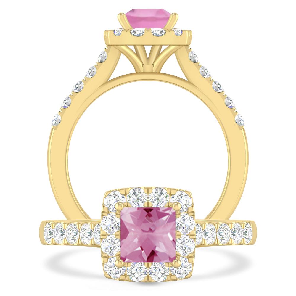 Yellow Gold - Pink Tourmaline