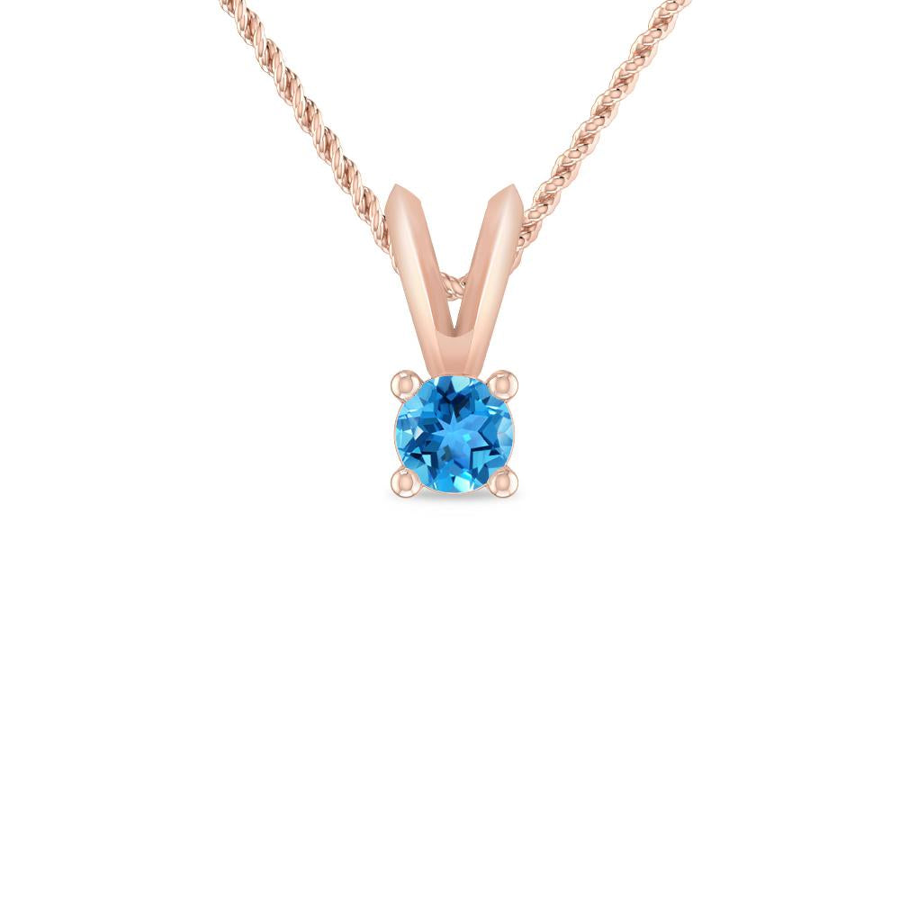 Rose Gold - Blue Topaz