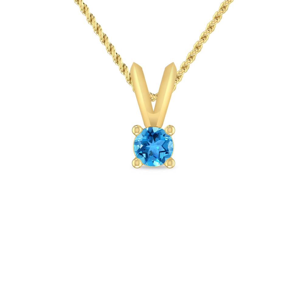 Yellow Gold - Blue Topaz