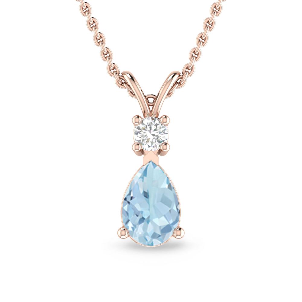 Rose Gold - Aquamarine